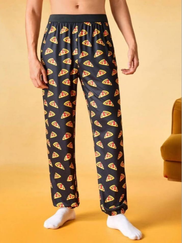 Men's Comfortable All Over Pizza Print Lounge Pants